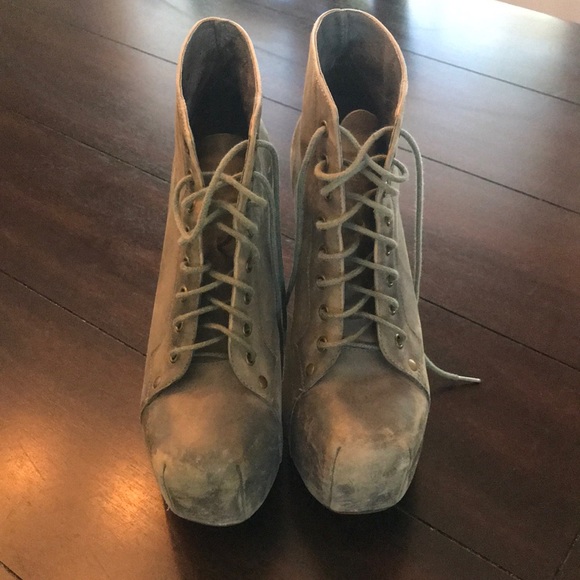 Jeffrey Campbell distressed gray Lita boot - Picture 2 of 5